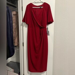 NEW Maggy London Deep Red Midi Dress